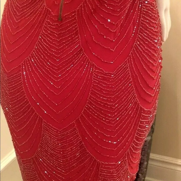 Alice Olivia Red Brit Beaded Mini Dress SIZE 2 - Picture 6 of 16